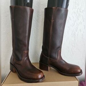 FRYE Campus 14L Walnut Brown Leather Boots